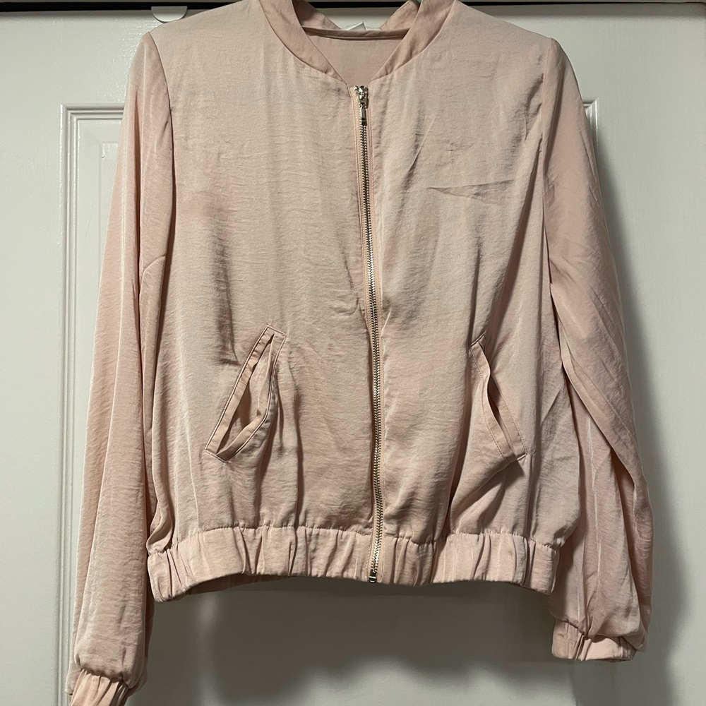 Blush Satin Zipped Jacket | H&M